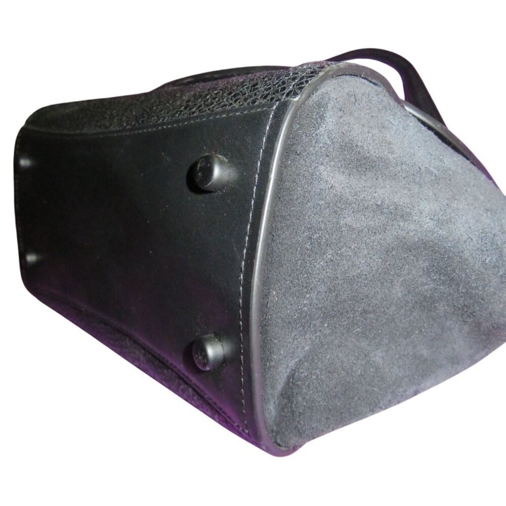 COACH Faye Black Refined Calf leather buffalo embossed leather & suede satchel - Picture 9 of 14